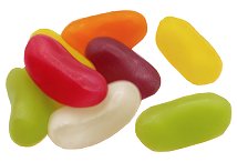 Jelly beans sweets in various colours